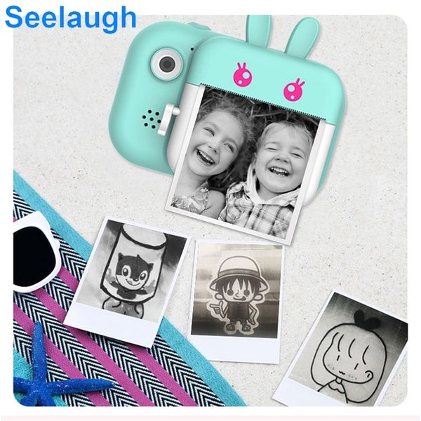 seelaugh kids camera водонепроницаемая фотография жк-дисплей photo принтер 24m пиксель selfie милый мультфильм с 32g подарок карты памяти 10